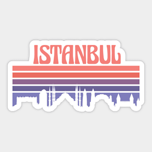 Istanbul City Skyline Sunset Sticker